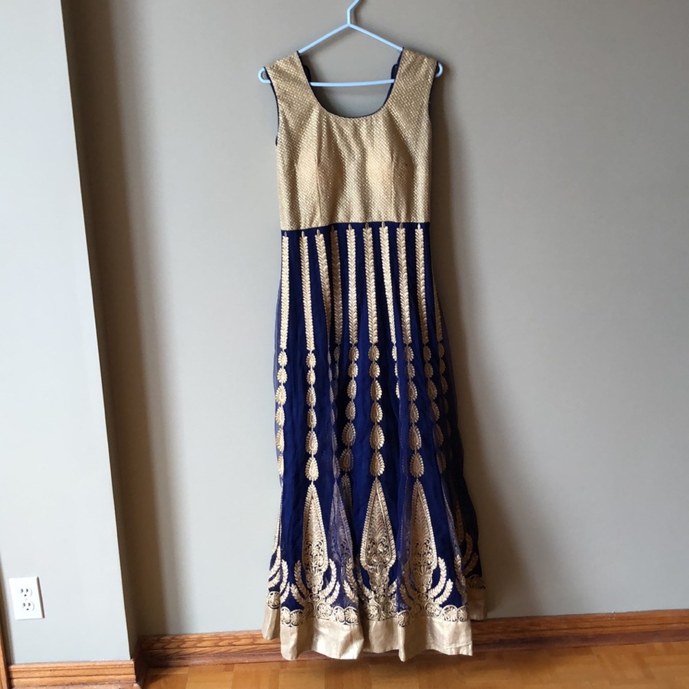 👗 Indian Gold and Indigo Color Tradional Dress